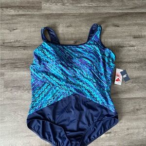 Lands' End Blue and Purple Swimsuit size 26w